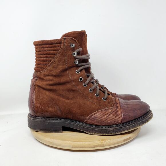 Free People Shoes - Free People Boots Womens 38 Sparrow Brown Leather Boho Steampunk Lagenlook Shoes